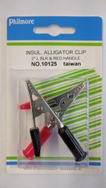 Insulated Alligator Clip (1Red 1Black) Molded Handle