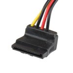 12in LP4 to 2x Right Angle Latching SATA Power 4 Pin Molex/2SATA