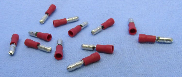Bullet Male Insulated 22-18Awg 0.156\" (12Pk) Red Vinyl