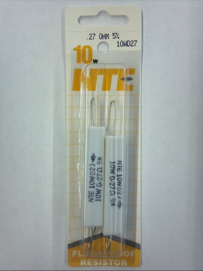 0.27 Ohm 10W Cerment Power Wirewound Resistor (2Pk) 5% Tolerance