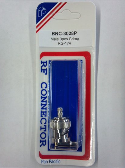 BNC Plug 3-Piece Crimp-On RG-174/U RG-316/U