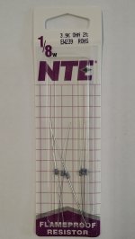 3.9K Ohm, 1/8W, 2% Metal Film Flameproof Resistor (6Pk)