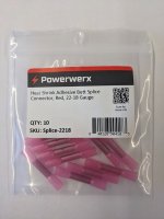 Heat Shrink Adhesive Butt Splice Connector Red 22-18 Awg 10Pk