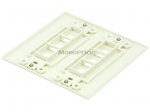 2-Gang Wall Plate for Keystone, 6 Hole - Ivory