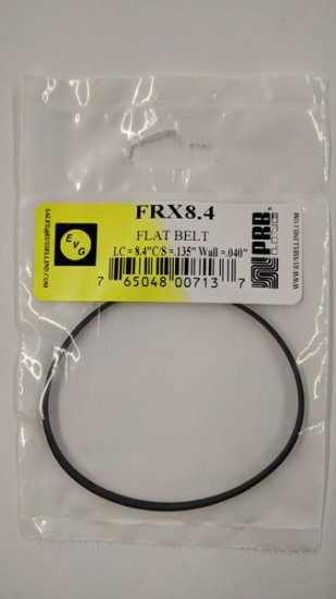 FRX8.4 Flat Rubber Belt 8.4\" IC, .135\" CS, .04\" Wall Thickness