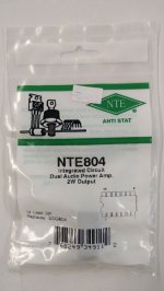 NTE804 IC, Dual Audio Power Amp, 2W, 14-Lead DIP