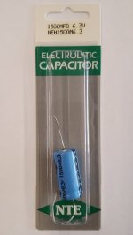 1,500uf 6.3V Axial Lead Electrolytic Capacitor