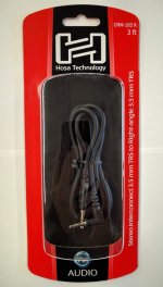 3Ft Stereo Interconnect 3.5mm TRS to 90° 3.5mm TRS