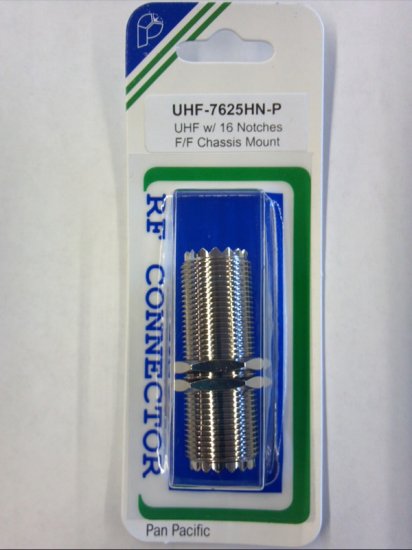 PL-259 Bulkhead Coupler, UHF Jack to UHF Jack (16 Notch)