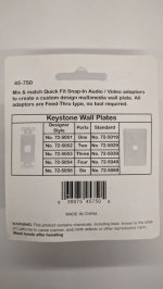 2.1mm DC Coaxial Power Jack Female/Female Keystone Insert White