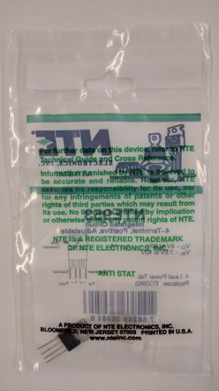 NTE953 IC, 4-Term Pos Adj Voltage Regulator, 5-30V 1A, 4-Pin SIP