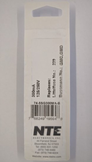 0.3 Amp (300mA) GMD Glass Fuse (5Pk) Slow Blow 5x20mm