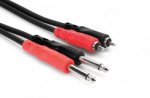 6.6Ft (2M) Stereo Interconnect Dual 1/4in TS to Dual RCA