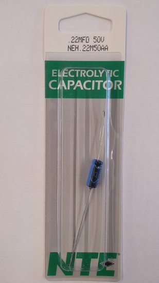 0.22uf 50V Axial Lead Electrolytic Capacitor