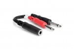 6" Stereo Breakout Cable 1/4in TRSF to Dual 1/4in TS