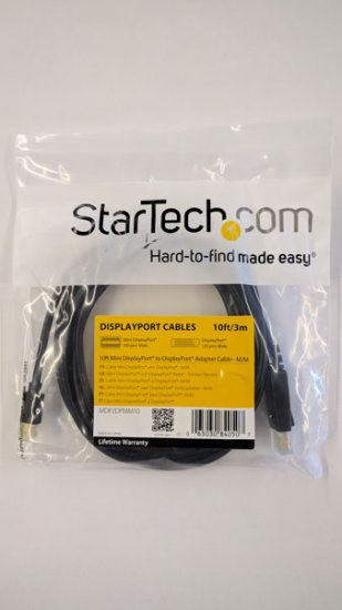 10Ft Mini DisplayPort to DisplayPort 1.2 Cable M/M DisplayPort4k