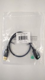 1.5Ft Black USB 2.0 A Male to A Female Ext. Cable (Gold)