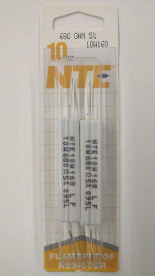 680 Ohm 10W Cerment Power Wirewound Resistor (2Pk) 5% Tolerance