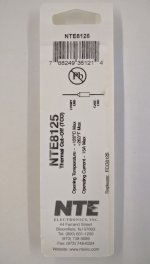 NTE8125 Thermal Fuse 128°C/262°F 15A Axial
