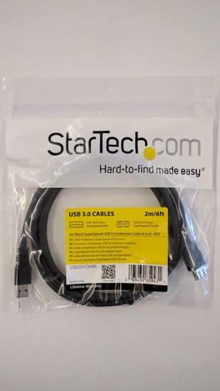 2m Black SuperSpeed USB 3.0 Extension Cable A to A - M/F