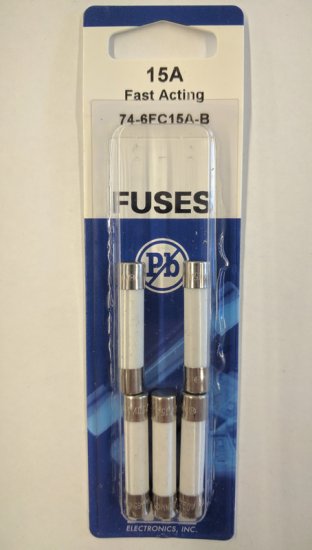 15 Amp (3AB) Ceramic Fuse (5Pk) Fast Acting 6x30mm
