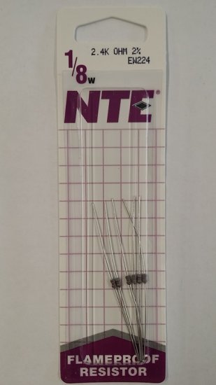 2.4K Ohm, 1/8W, 2% Metal Film Flameproof Resistor (6Pk)