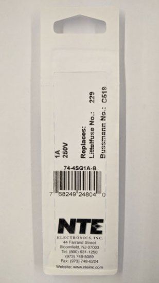 1 Amp (2AG) 4.5x15mm Fuse (5Pk) Slow Blow