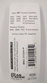 BNC Jack 3-Piece Crimp-On RG-58/AU