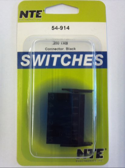 Connector Housing 0.25" Tab for Auto/Marine Switches NTE