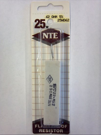 0.62 Ohm 25W Cermet Power Wirewound Resistor 5% Tolerance
