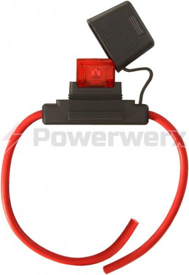 Maxi Style Inline Fuse Holder (Gauge: 8, Color: Red)