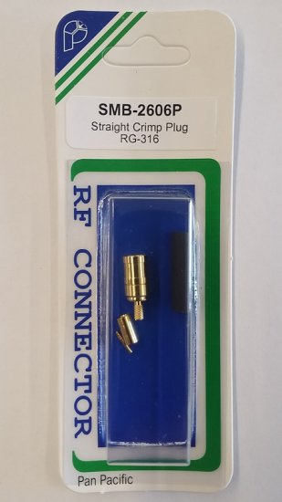 SMB Plug 3-Piece Crimp-On RG-174/U RG-316/U
