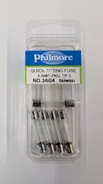 4 Amp 3AG Glass Fuse (5Pk) Fast Acting 1/4"x1-1/4"