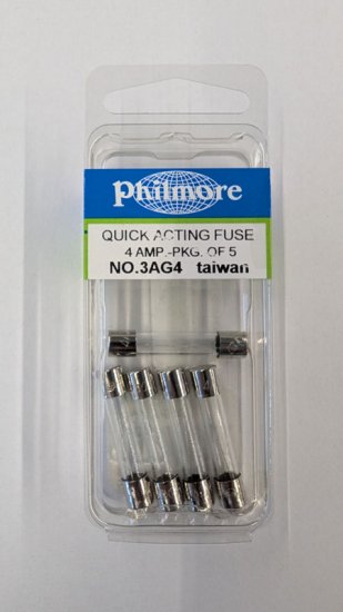 4 Amp 3AG Glass Fuse (5Pk) Fast Acting 1/4"x1-1/4"