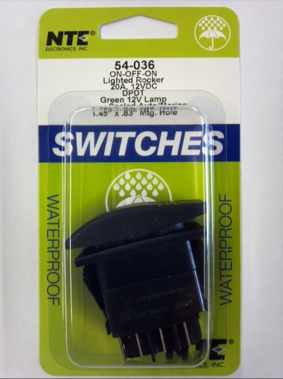 Green 12V Inc Lighted DPDT On-Off-On 12V 20A