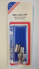 BNC Plug 3-Piece Crimp RG-6/U 75-ohm