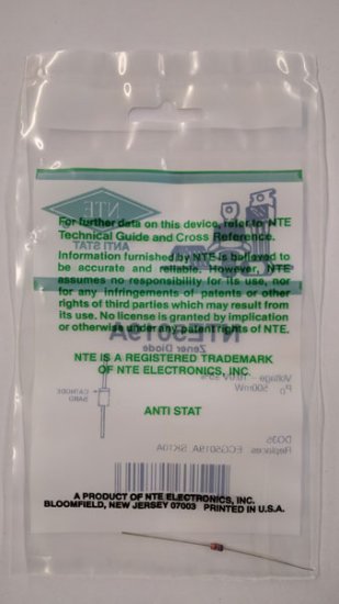 NTE5019A Zener Diode 10.0V 1/2W, DO35