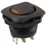SPST 125V w/3V Amber LED Round Rocker On-None-Off 16A NTE