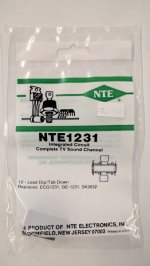 NTE1231 IC, Complete 4 Watt TV Sound Channel, 12-Lead DIP w/Tab