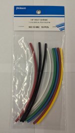 1/8" Heatshrink Assorted 7 Colors, 6", 10 Pieces, 2:1 Ratio