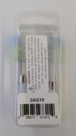 15 Amp 3AG Glass Fuse (5Pk) Fast Acting 1/4"x1-1/4"