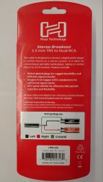 6Ft Stereo Breakout Cable 3.5mm TRS to Dual RCA