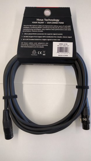 15Ft Pro Microphone Cable REAN XLR3F to XLR3M