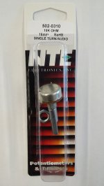 10K Audio Taper Pot 0.1W (16mm) Combo Lug 30mm Shaft