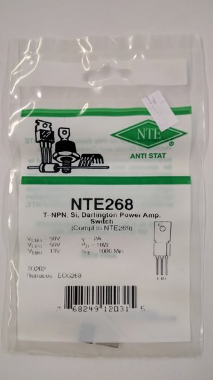 NTE268 T-NPN, Si, Darlington Power Amp (Compl to NTE269)