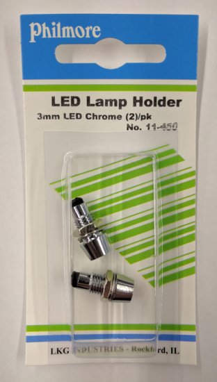 3mm Chrome LED Holder (2Pk)