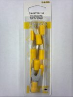 Fork/Spade Insulated Vinyl (PVC) 12-10Awg 1/4" Stud (10Pk)