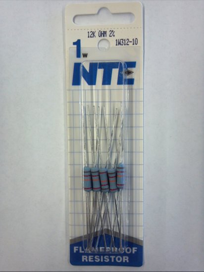 12K Ohm 1 Watt Metal Oxide Film Resistor (10Pk) 2% Tolerance
