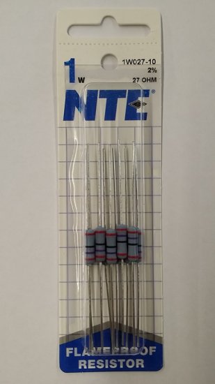 27 Ohm 1 Watt Metal Oxide Film Resistor (10Pk) 2% Tolerance