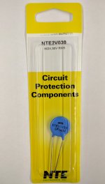 NTE2V030 MOV 30V RMS, 16mm, 8.5 Joules, ITM=1000A, VCL=95V